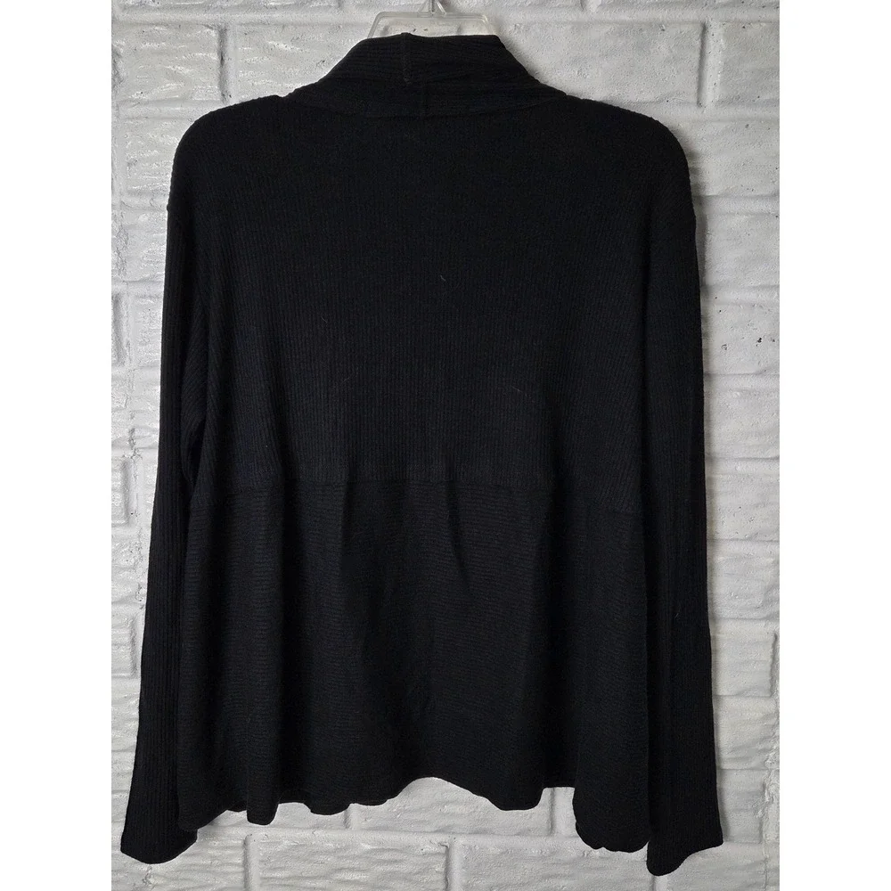MICHAEL STARS open front cardigan Women's Medium lightweight sweater black NWT - Picture 4 of 7